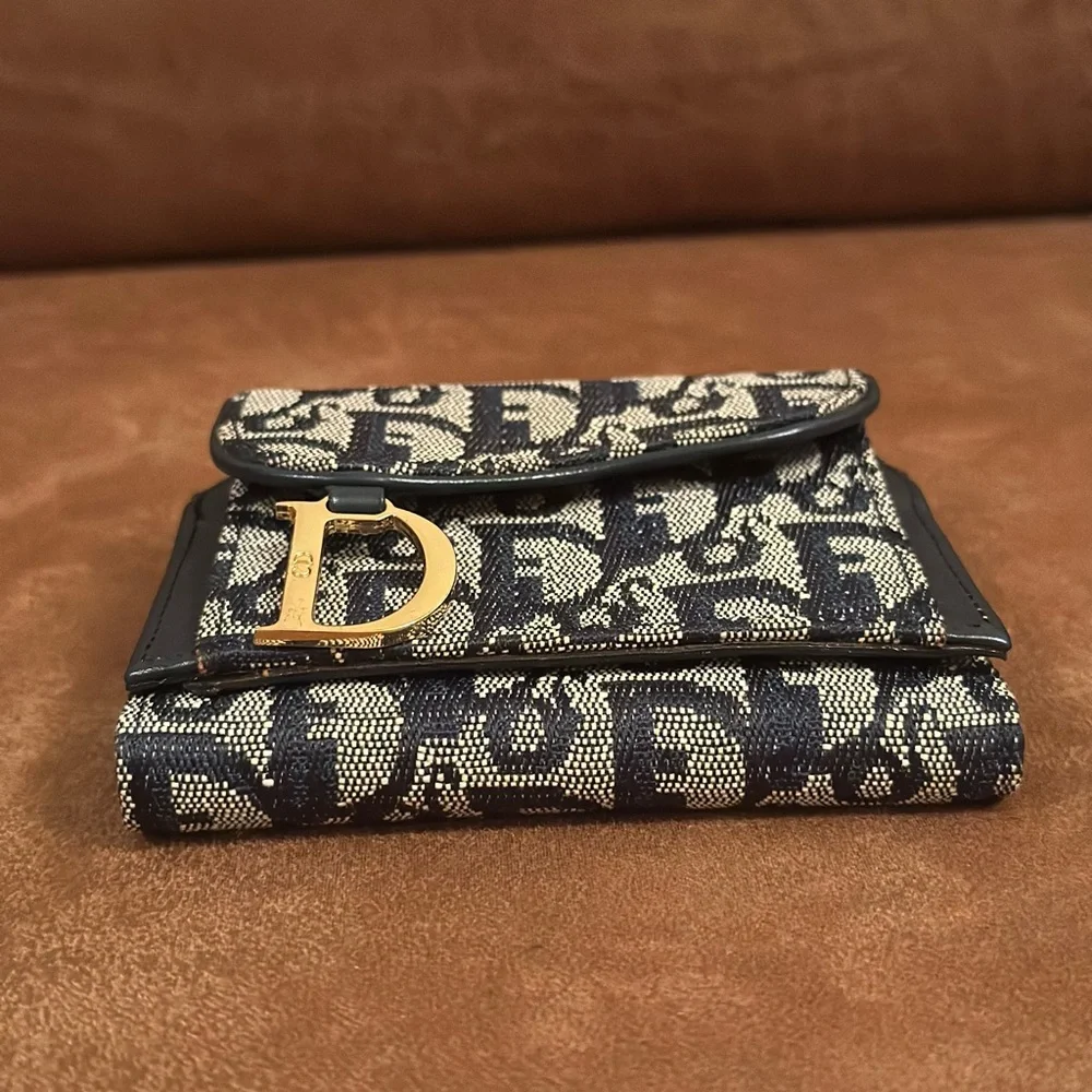 CHRISTIAN DIOR Monogram Compact Saddle Wallet
